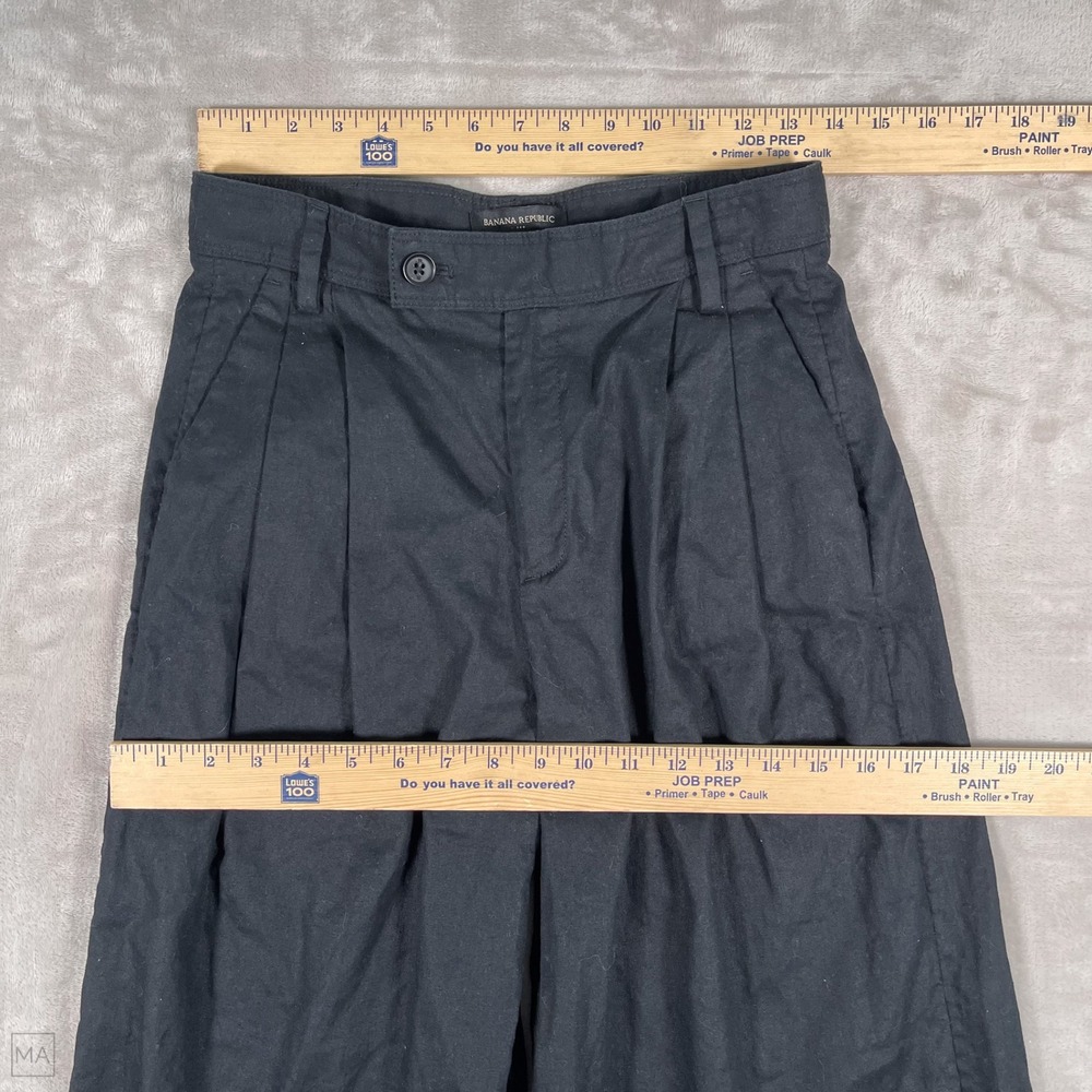 Banana Republic Factory Women's Pants Linen Blend Wide Leg Minimalist 4 Black - Picture 5 of 8